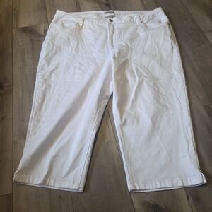 Catherines Sateen Stretch White Pants